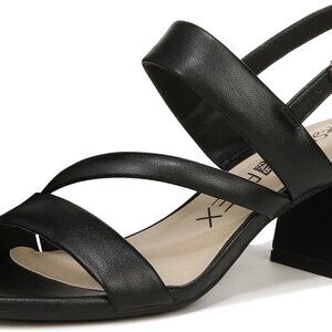 Women's Slingback Dress Sandals Faux Leather Puffed Cushion Straps Comfortable